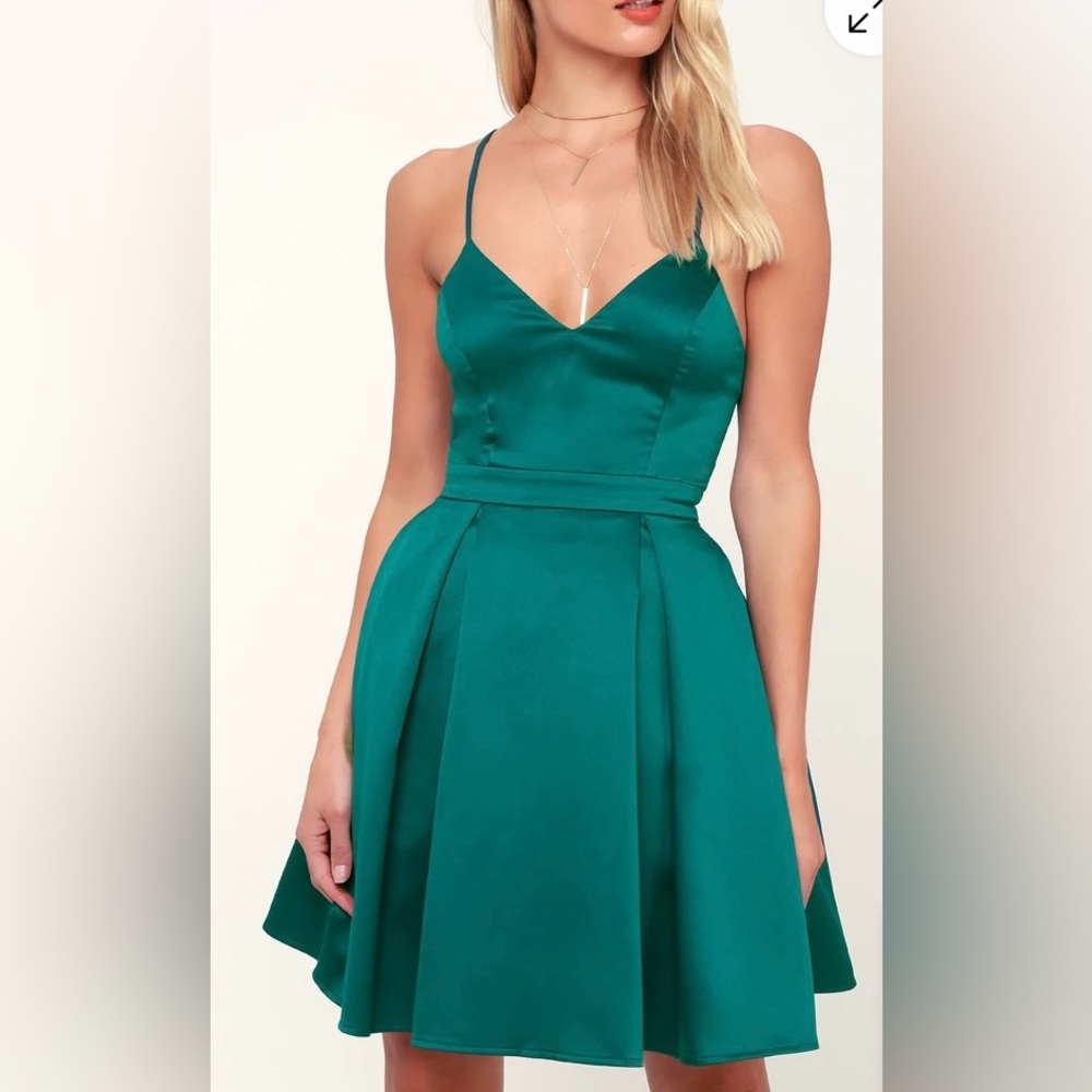 Lulu Women’s Forest Green Skater Dress